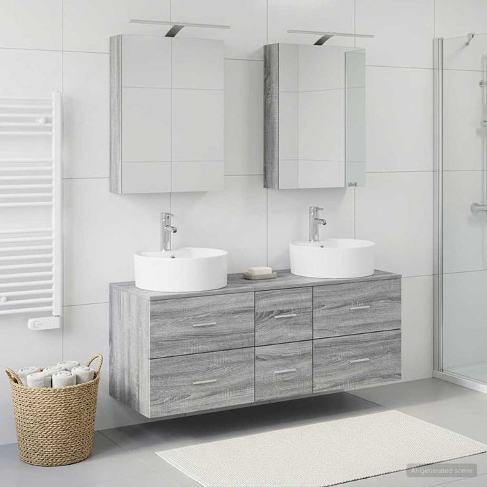 Set de mobilier pentru baie 5 buc. Sonoma gri - WALTI WALTI