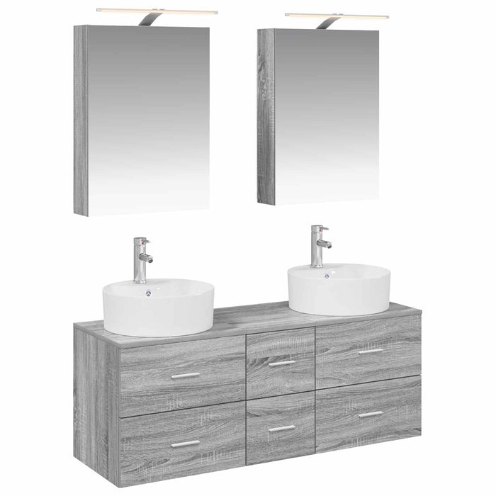 Set de mobilier pentru baie 5 pcs Sonoma gri WALTI