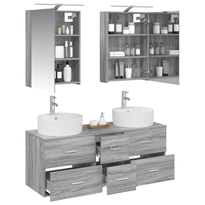 Set de mobilier pentru baie 5 pcs Sonoma gri WALTI