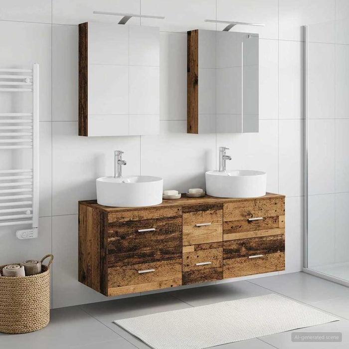 Set de mobilier pentru baie 5 buc. Lemn vechi WALTI