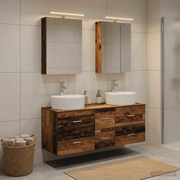 Set de mobilier pentru baie 5 buc. Lemn vechi WALTI