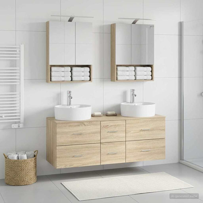 Set de mobilier pentru baie 5 pcs Stejar Sonoma WALTI