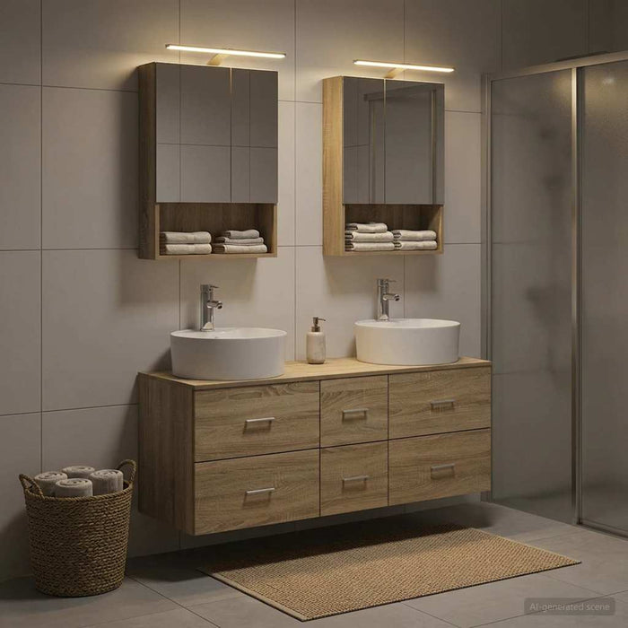 Set de mobilier pentru baie 5 buc. Stejar Sonoma WALTI