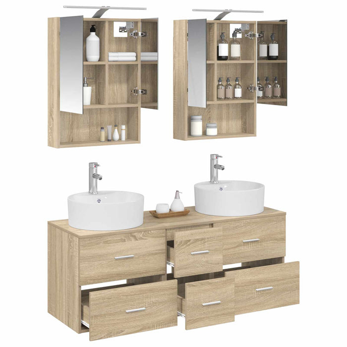 Set de mobilier pentru baie 5 pcs Stejar Sonoma WALTI