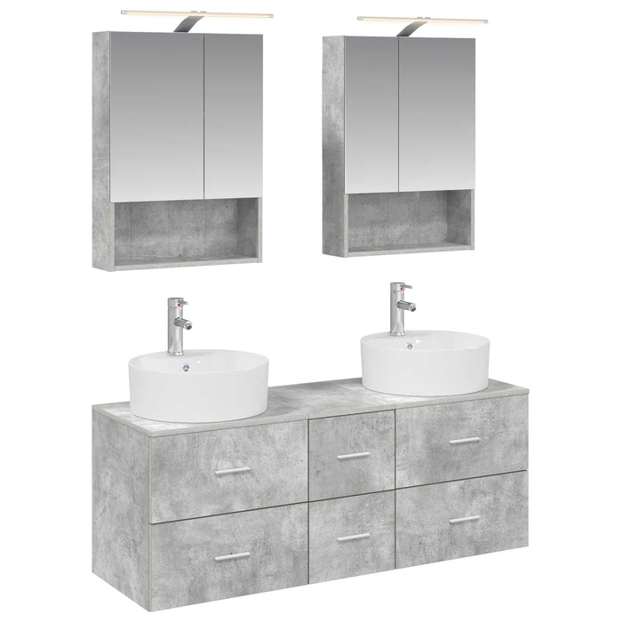 Set de mobilier pentru baie 5 pcs Gri Beton WALTI