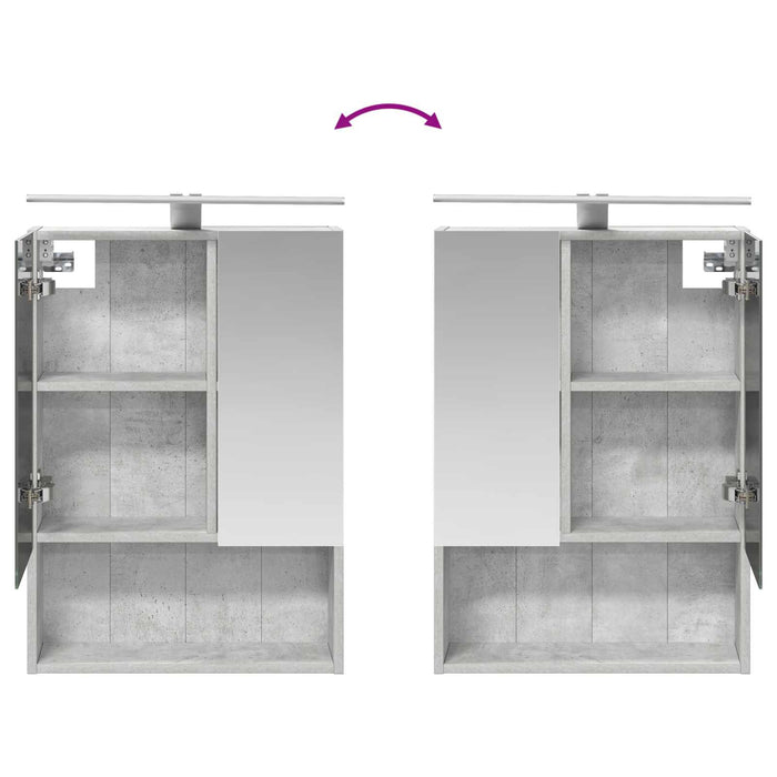 Set de mobilier pentru baie 5 pcs Gri Beton WALTI
