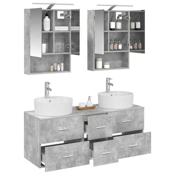 Set de mobilier pentru baie 5 pcs Gri Beton WALTI