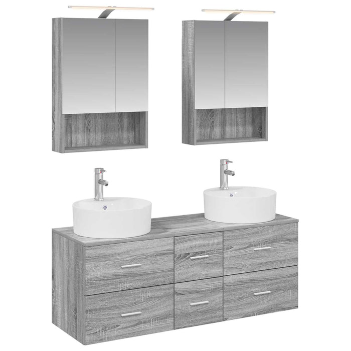 Set de mobilier pentru baie 5 pcs Sonoma gri WALTI