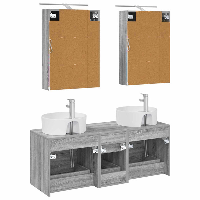 Set de mobilier pentru baie 5 pcs Sonoma gri WALTI