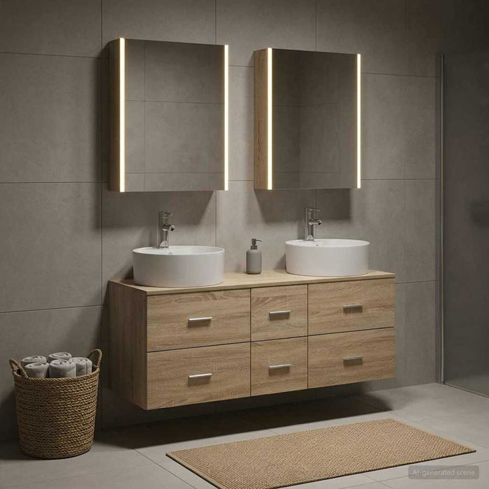 Set de mobilier pentru baie 5 buc. Stejar Sonoma WALTI