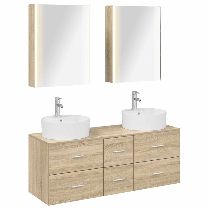 Set de mobilier pentru baie 5 pcs Stejar Sonoma WALTI