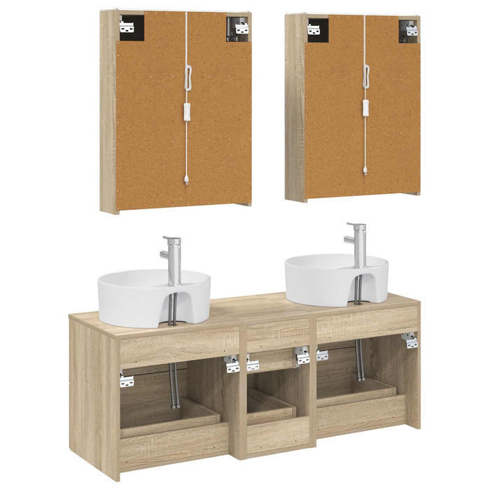 Set de mobilier pentru baie 5 pcs Stejar Sonoma WALTI