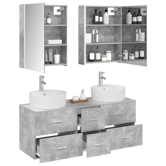 Set de mobilier pentru baie 5 pcs Gri Beton WALTI