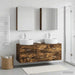 Set de mobilier pentru baie 5 buc. Stejar fumuriu - WALTI WALTI
