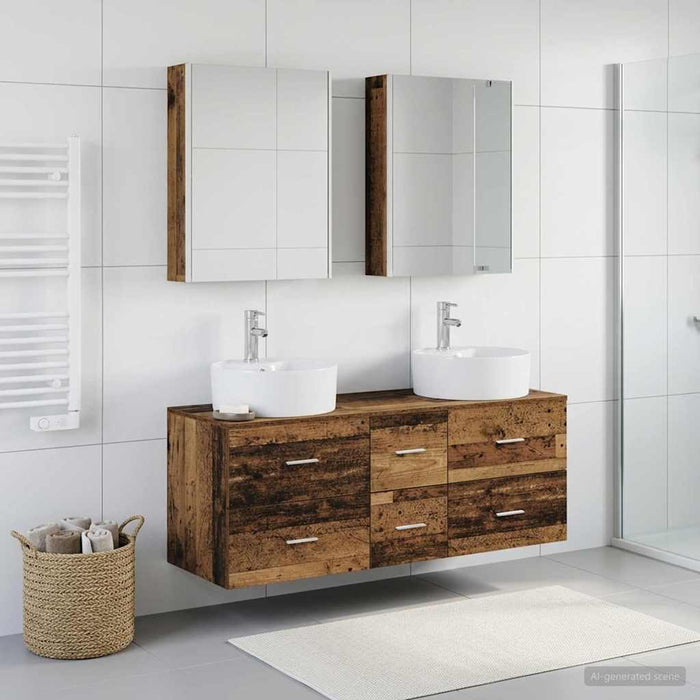 Set de mobilier pentru baie 5 buc. Lemn vechi WALTI