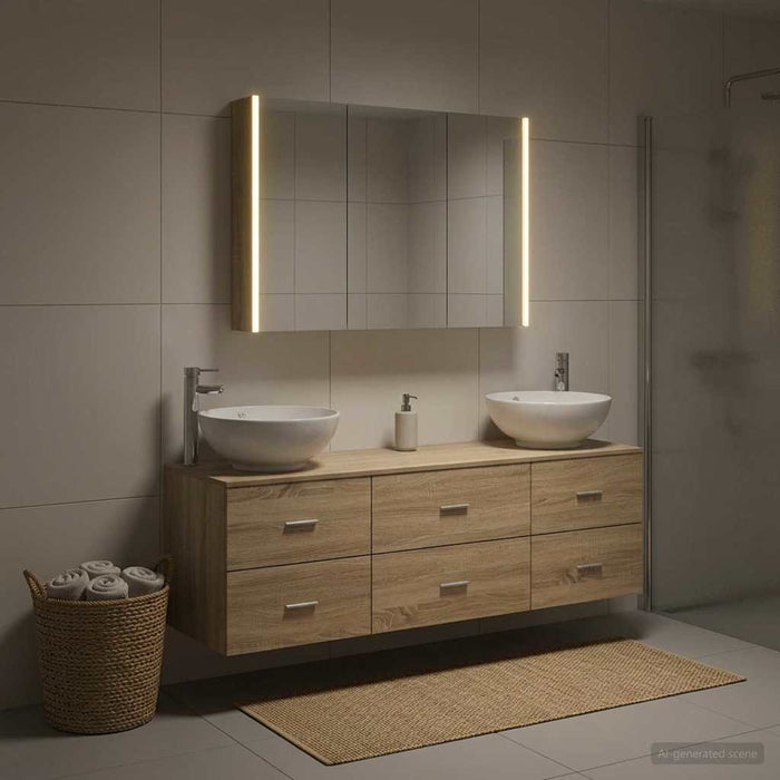 Set de mobilier pentru baie 4 buc. Stejar Sonoma WALTI
