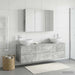Set de mobilier pentru baie 4 buc. Gri Beton - WALTI WALTI