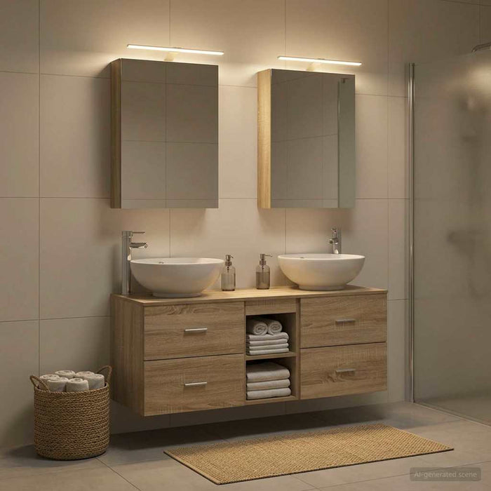 Set de mobilier pentru baie 5 pcs Stejar Sonoma WALTI