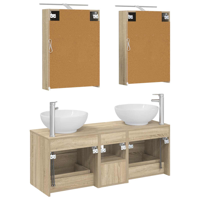 Set de mobilier pentru baie 5 pcs Stejar Sonoma WALTI