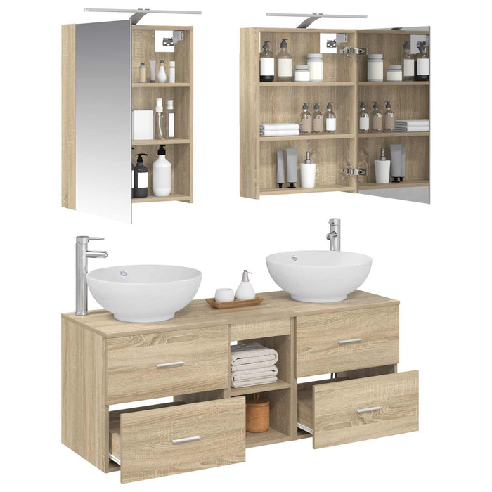 Set de mobilier pentru baie 5 pcs Stejar Sonoma WALTI