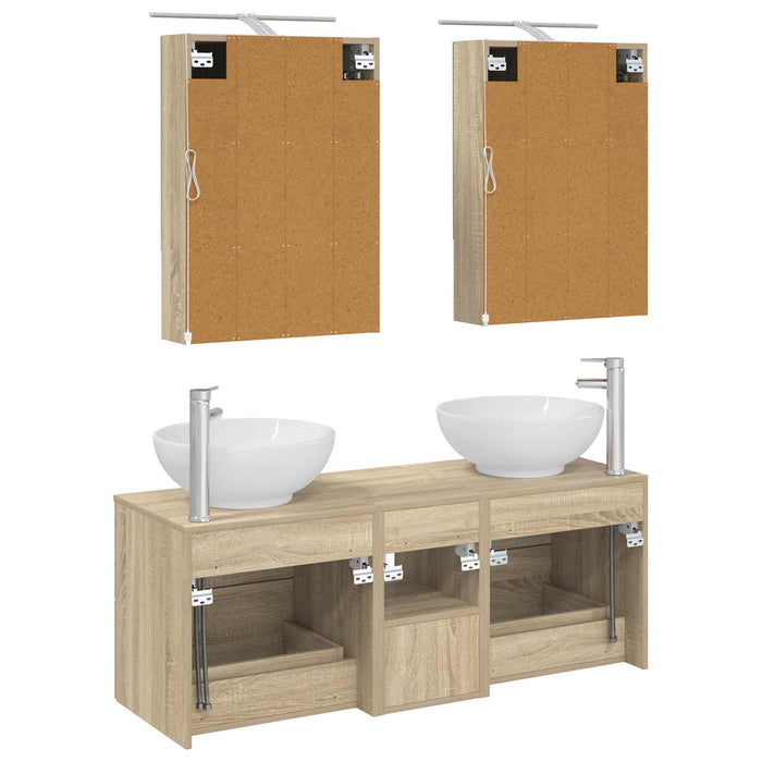 Set de mobilier pentru baie 5 pcs Stejar Sonoma WALTI