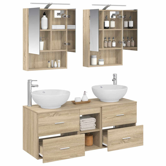 Set de mobilier pentru baie 5 pcs Stejar Sonoma WALTI