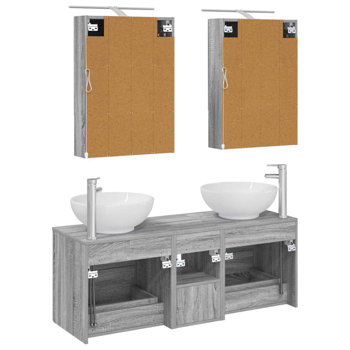 Set de mobilier pentru baie 5 pcs Sonoma gri WALTI