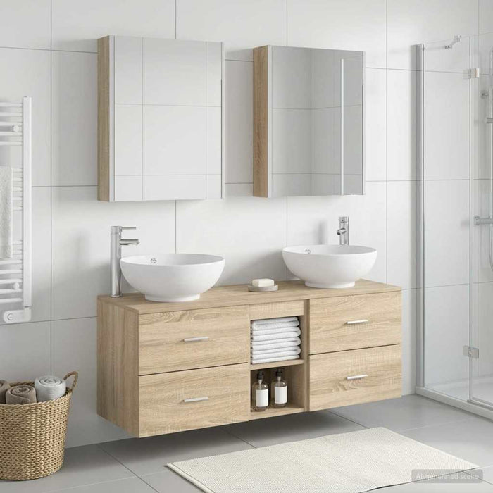 Set de mobilier pentru baie 5 pcs Stejar Sonoma WALTI