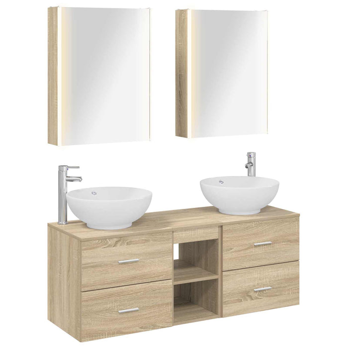 Set de mobilier pentru baie 5 pcs Stejar Sonoma WALTI