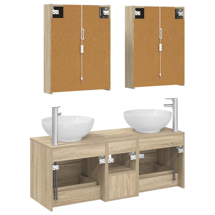 Set de mobilier pentru baie 5 pcs Stejar Sonoma WALTI