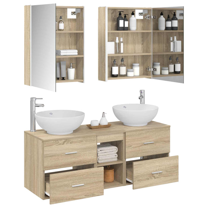 Set de mobilier pentru baie 5 pcs Stejar Sonoma WALTI