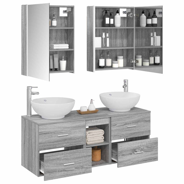 Set de mobilier pentru baie 5 pcs Sonoma gri WALTI
