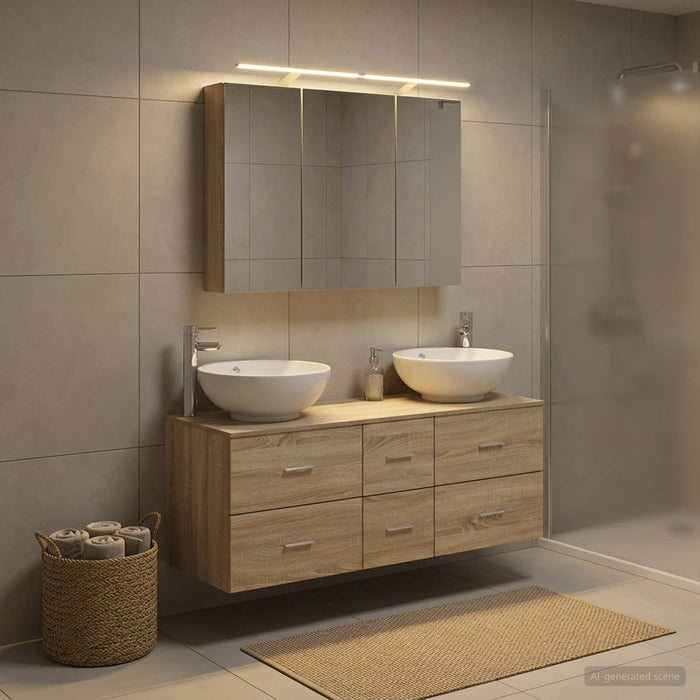 Set de mobilier pentru baie 4 buc. Stejar Sonoma WALTI