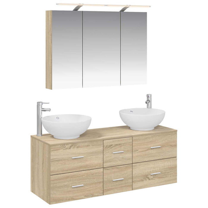 Set de mobilier pentru baie 4 pcs Stejar Sonoma WALTI