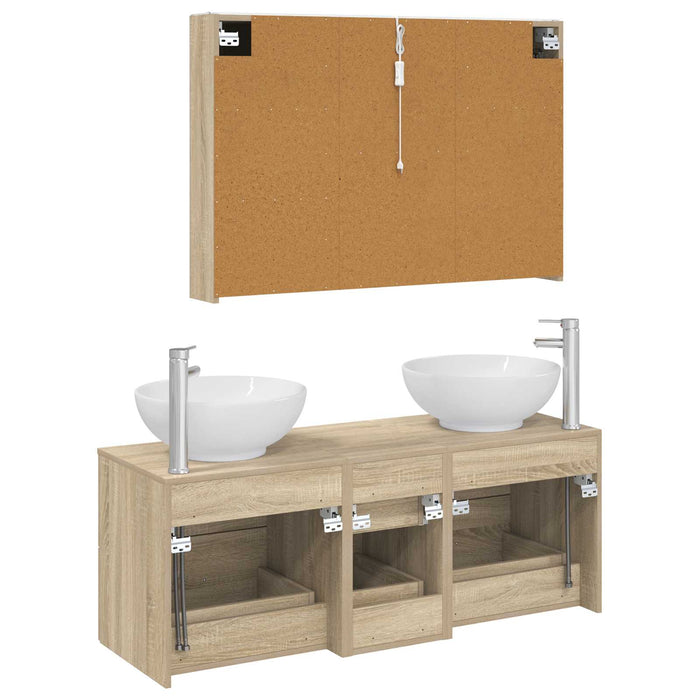 Set de mobilier pentru baie 4 pcs Stejar Sonoma WALTI