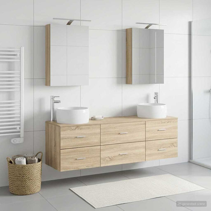 Set de mobilier pentru baie 5 buc. Stejar Sonoma - WALTI WALTI