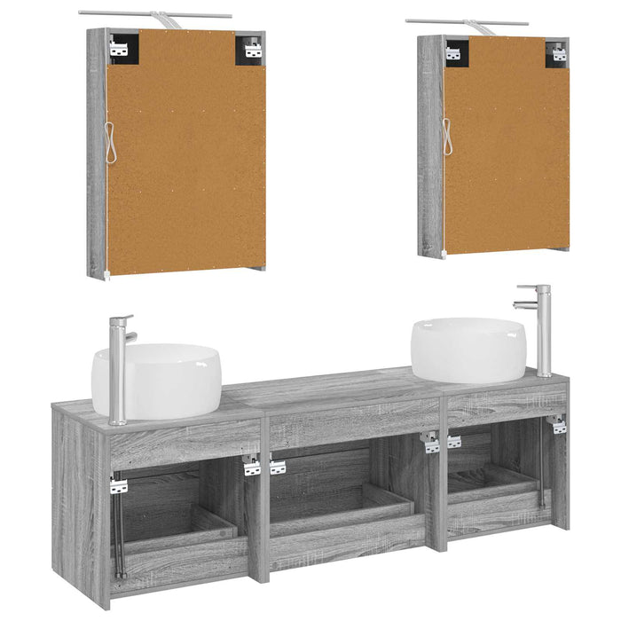 Set de mobilier pentru baie 5 pcs Sonoma gri WALTI