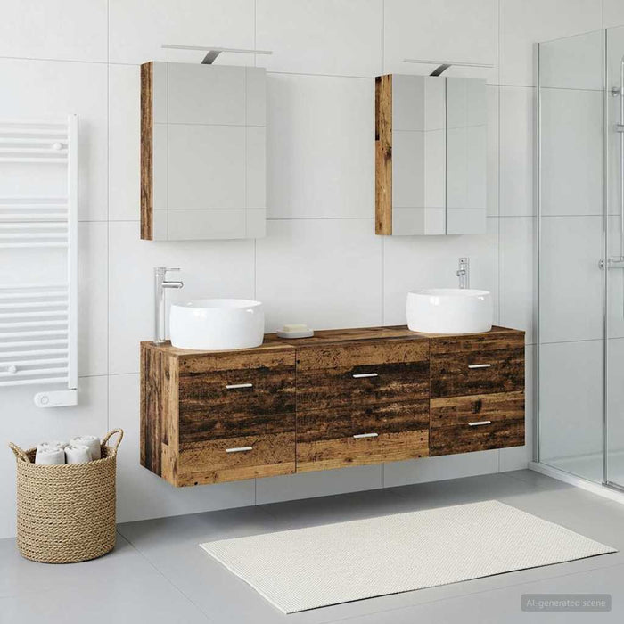 Set de mobilier pentru baie 5 buc. Lemn vechi WALTI