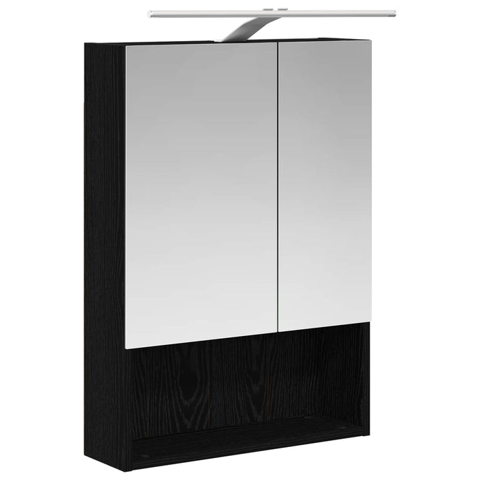 Set de mobilier pentru baie 5 pcs Stejar Negru WALTI