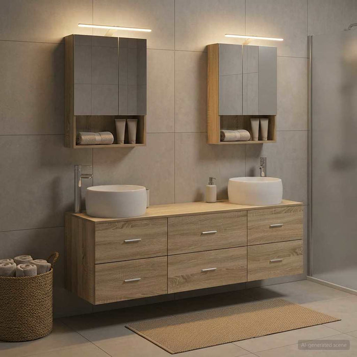 Set de mobilier pentru baie 5 buc. Stejar Sonoma WALTI