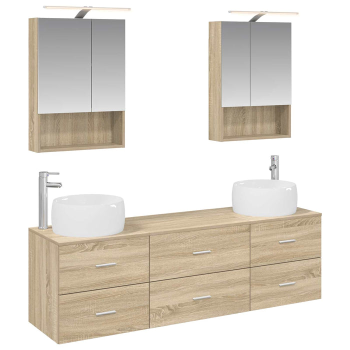 Set de mobilier pentru baie 5 pcs Stejar Sonoma WALTI