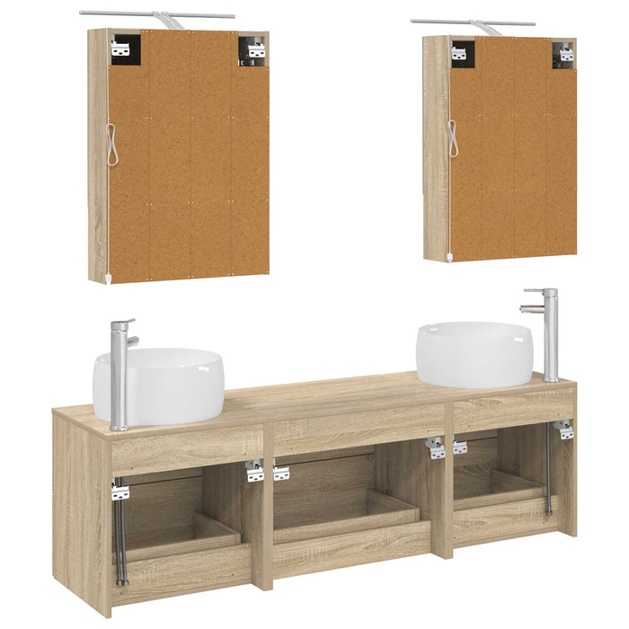 Set de mobilier pentru baie 5 pcs Stejar Sonoma WALTI