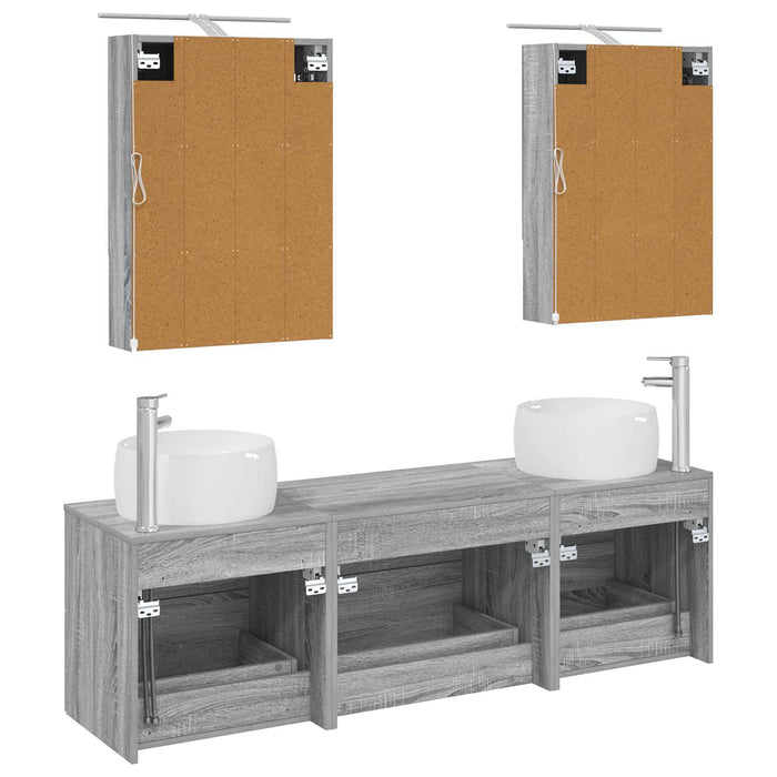 Set de mobilier pentru baie 5 pcs Sonoma gri WALTI
