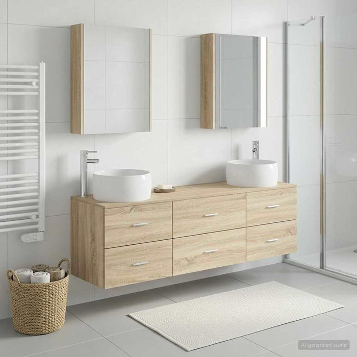 Set de mobilier pentru baie 5 buc. Stejar Sonoma - WALTI WALTI