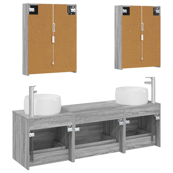 Set de mobilier pentru baie 5 pcs Sonoma gri WALTI