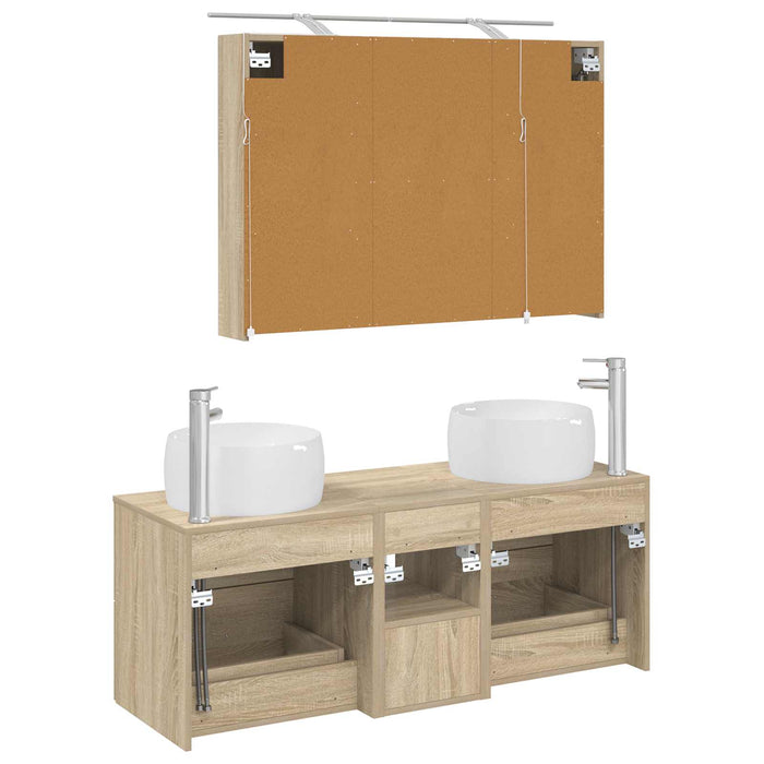 Set de mobilier pentru baie 4 pcs Stejar Sonoma WALTI