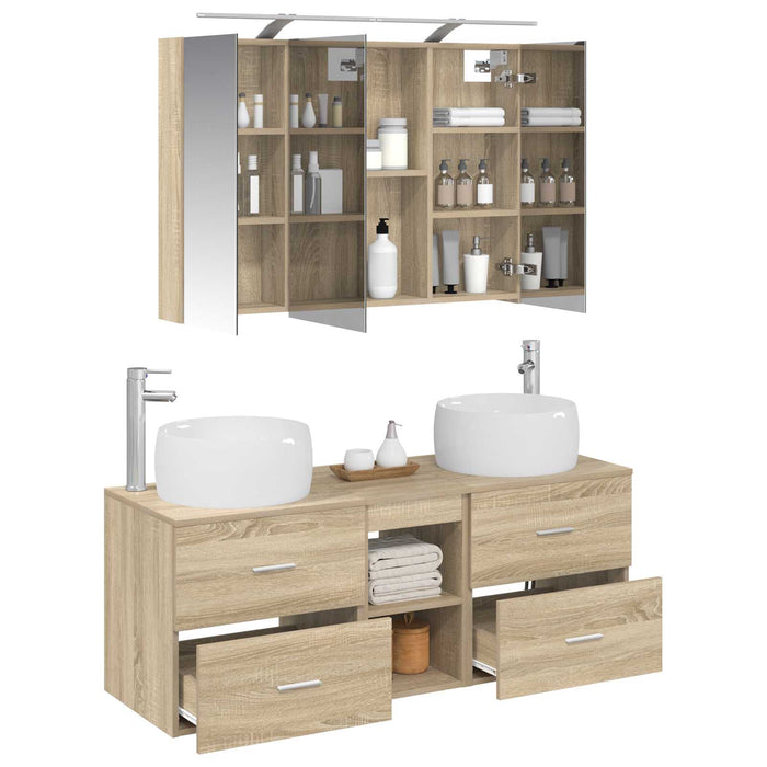 Set de mobilier pentru baie 4 pcs Stejar Sonoma WALTI