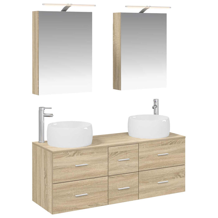 Set de mobilier pentru baie 5 pcs Stejar Sonoma WALTI