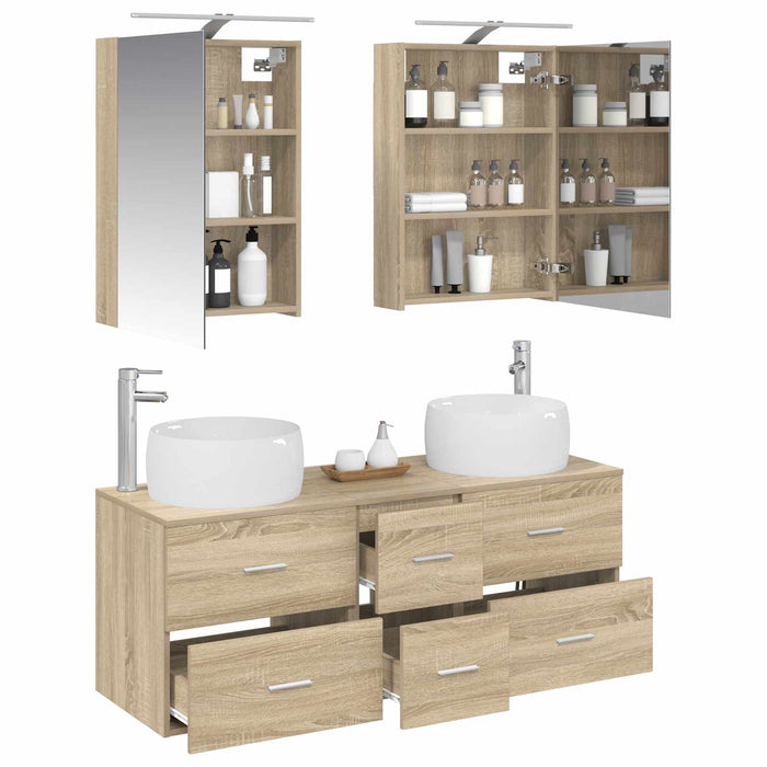 Set de mobilier pentru baie 5 pcs Stejar Sonoma WALTI