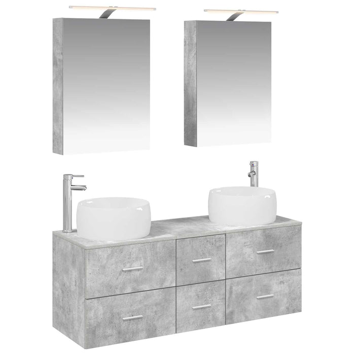 Set de mobilier pentru baie 5 pcs Gri Beton WALTI